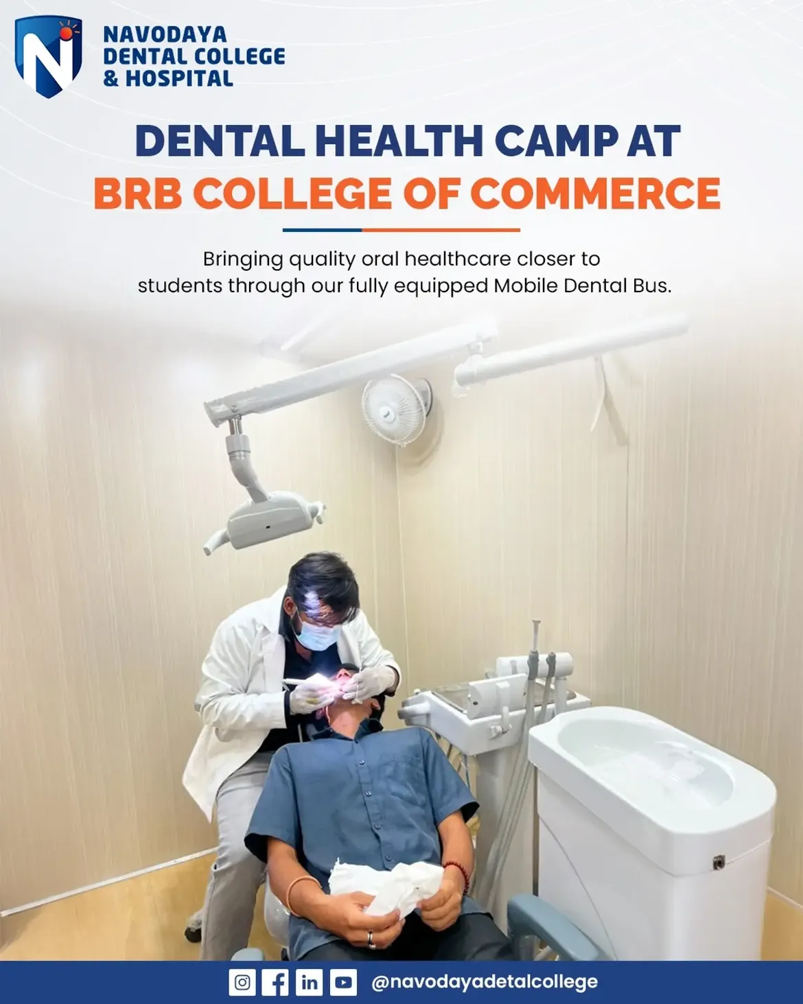 Dental Health Camp at BRB College of Commerce | Navodaya Dental College & Hospital, Raichur